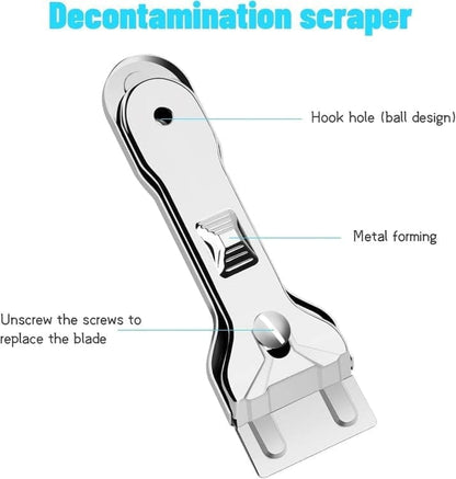 Glass scraper with 5 replaceable blades for effective cleaning, compatible with glass hobs V1188-MS-325-1634