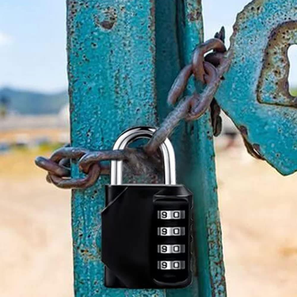 4-Digit Combination Lock with Long Shackle for Cabinets Fences Toolboxes Suitcases, 1.5\ V1188-MS-325-1635