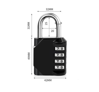 4-Digit Combination Lock with Long Shackle for Cabinets Fences Toolboxes Suitcases, 1.5\ V1188-MS-325-1635