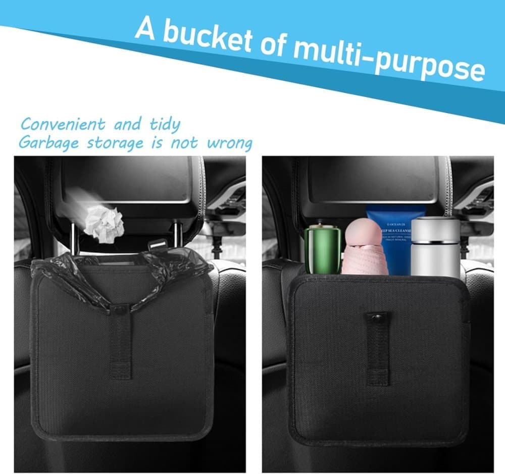 Universal Car Back Seat Storage Bag, Waterproof Small Garbage Container for Travel and Car Interior, V1188-MS-325-1641