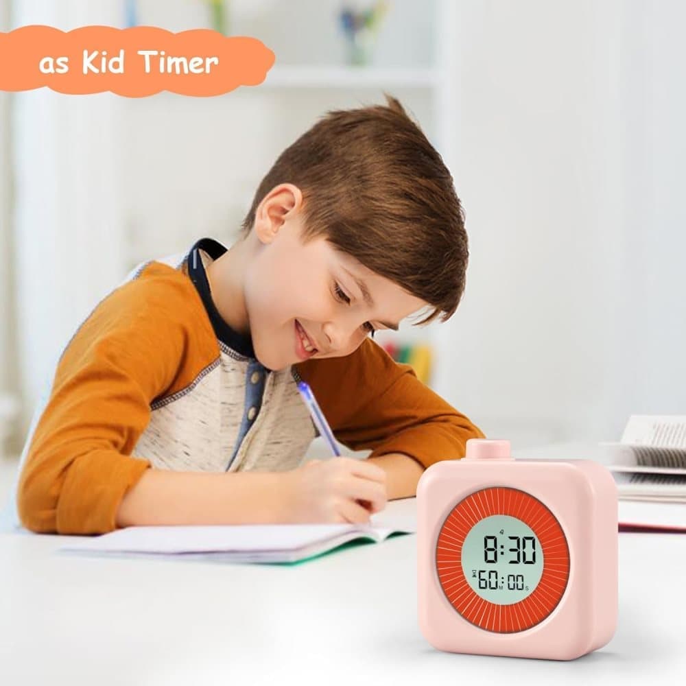 60 Minute Digital Timer with Clock and Alarm, 3-in-1, Pink V1188-MS-325-1651
