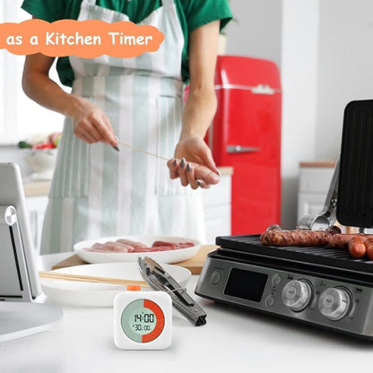 60 Minutes Digital 3-in-1 Timer with Clock and Alarm, White V1188-MS-325-1652