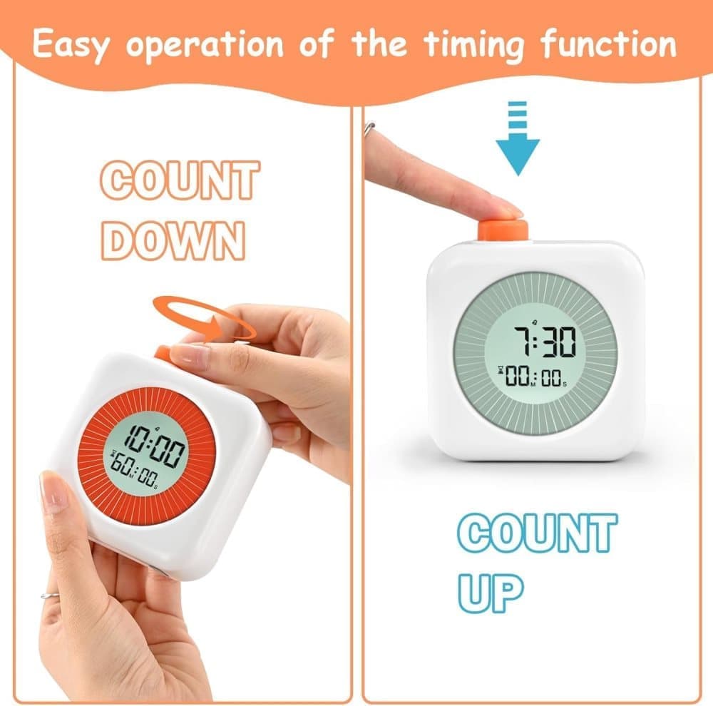 60 Minutes Digital 3-in-1 Timer with Clock and Alarm, White V1188-MS-325-1652