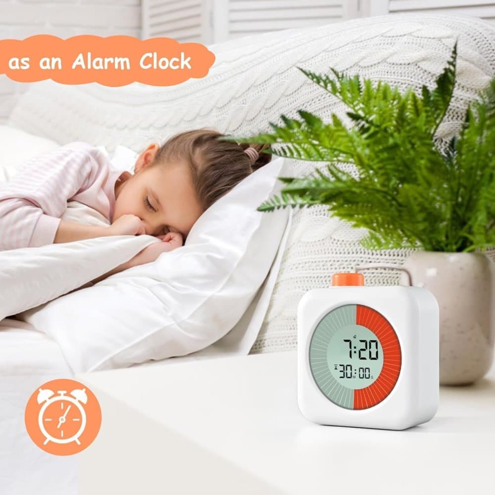 60 Minutes Digital 3-in-1 Timer with Clock and Alarm, White V1188-MS-325-1652