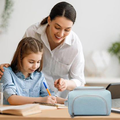 3-Layer Multifunctional School Pencil Case, Light Blue, with 3 Layers for Pens and Stationery V1188-MS-325-1653