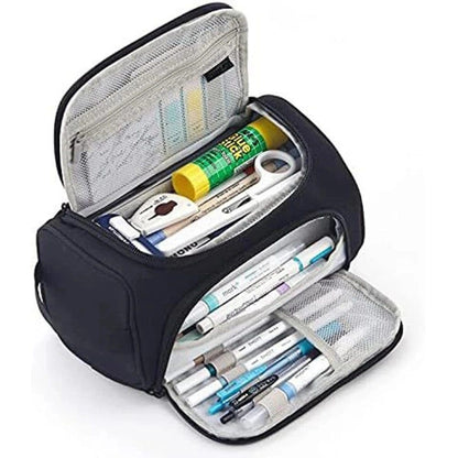 3-Layer School Pencil Case, Black, Multifunctional Spacious Pencil Bag for Pens and Stationery V1188-MS-325-1656