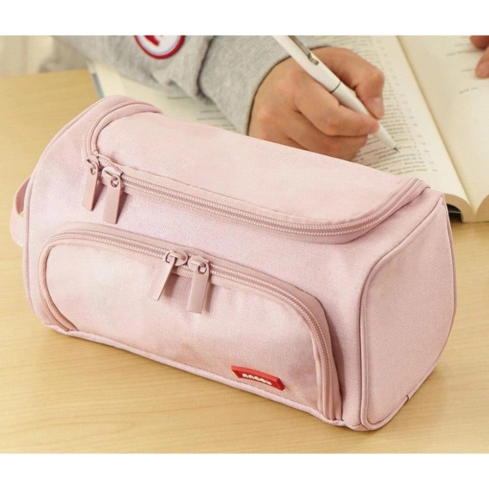 3 Layer School Pencil Case Pink, Multifunctional Spacious Pencil Bag for Pens and Stationery V1188-MS-325-1657
