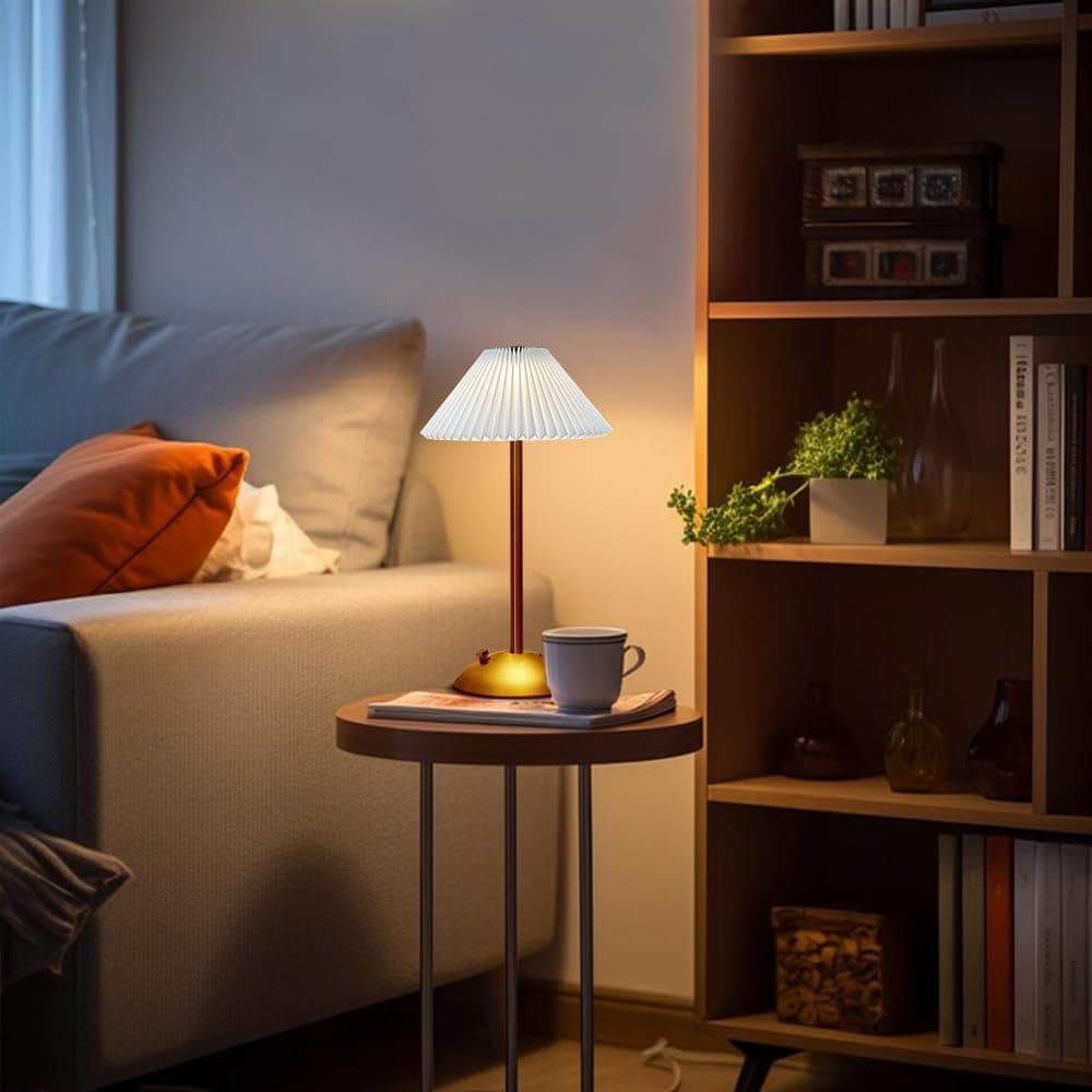 Portable LED Table Lamp with 3 Brightness Levels, USB Desk Lamp for Bedside Dining Table and Desk, White V1188-MS-325-1658