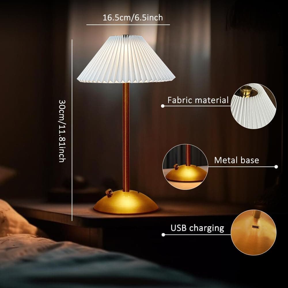 Portable LED Table Lamp with 3 Brightness Levels, USB Desk Lamp for Bedside Dining Table and Desk, White V1188-MS-325-1658