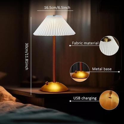 Portable LED Table Lamp with 3 Brightness Levels, USB Desk Lamp for Bedside Dining Table and Desk, White V1188-MS-325-1658