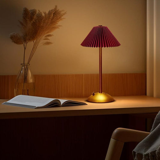 Portable LED Table Lamp with 3 Brightness Levels, USB Desk Lamp for Bedside Desk Dining Table, Red V1188-MS-325-1659