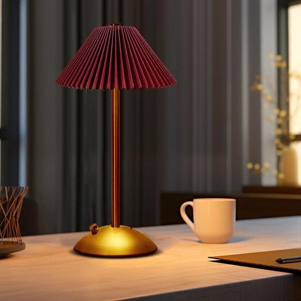 Portable LED Table Lamp with 3 Brightness Levels, USB Desk Lamp for Bedside Desk Dining Table, Red V1188-MS-325-1659