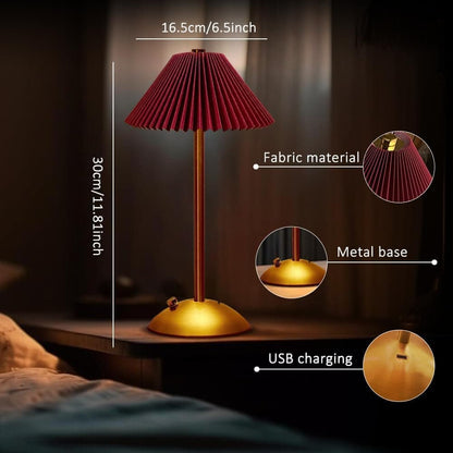 Portable LED Table Lamp with 3 Brightness Levels, USB Desk Lamp for Bedside Desk Dining Table, Red V1188-MS-325-1659