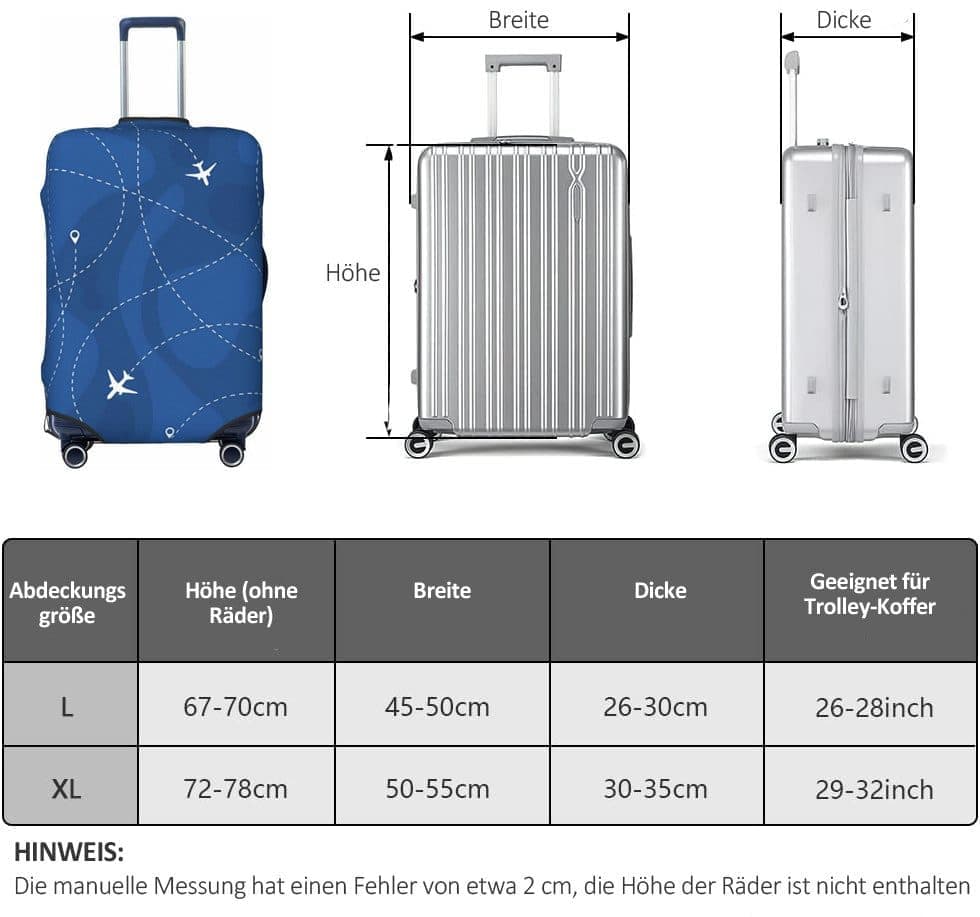Reinforced Elastic Suitcase Cover Dustproof Durable Double-Sided Printing, 18-32 Inch XL V1188-MS-325-1668