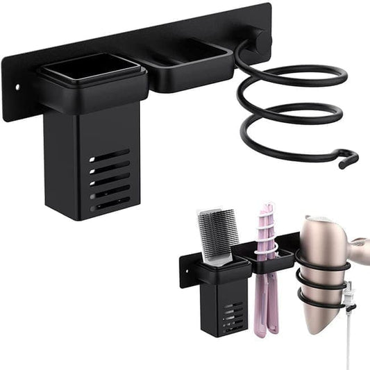 1 Pack Wall Mounted Hair Dryer Holder Shower Shelf Bathroom Storage Shelf, Aluminum V1188-MS-325-1669