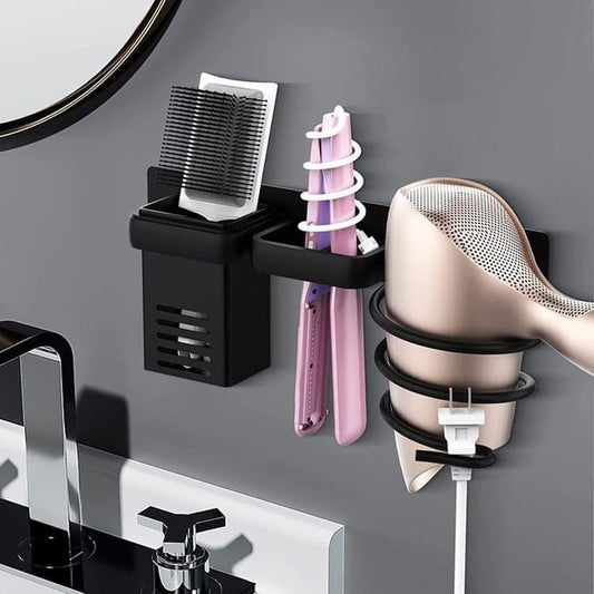 1 Pack Wall Mounted Hair Dryer Holder Shower Shelf Bathroom Storage Shelf, Aluminum V1188-MS-325-1669