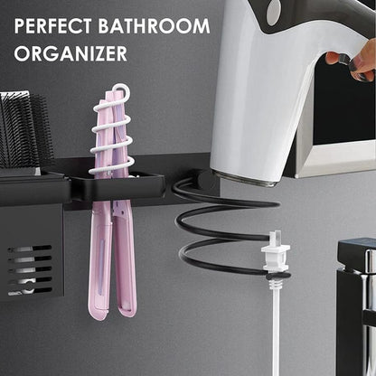 1 Pack Wall Mounted Hair Dryer Holder Shower Shelf Bathroom Storage Shelf, Aluminum V1188-MS-325-1669