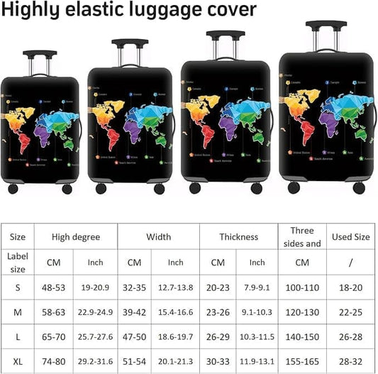 18-32 Inch Elastic Suitcase Cover, Washable Luggage Protector Reusable Travel Protective Cover, M 22-24 Inch V1188-MS-325-1672