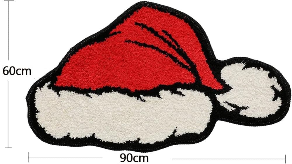 Christmas Santa Claus Bath Mat, Soft Non-Slip Absorbent, Machine Washable, for Living Room and Bathroom V1188-MS-325-1674