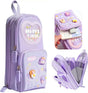 3 Compartments Multifunctional Pencil Case Large Capacity, Purple V1188-MS-325-1677