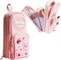 Pencil case with 3 compartments large capacity, cute design, pink, 1 piece V1188-MS-325-1678