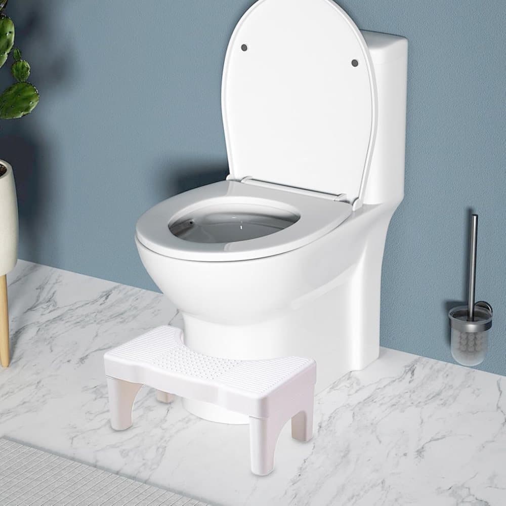 Non-Slip Toilet Stool, 40 x 21 cm, Wide Stomach Squatting Step for Bathroom Gray V1188-MS-325-1682