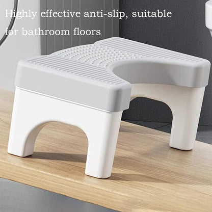 Non-Slip Toilet Stool, White, 40 x 21 cm, Wide Stomach Squatting Step for Bathroom V1188-MS-325-1683