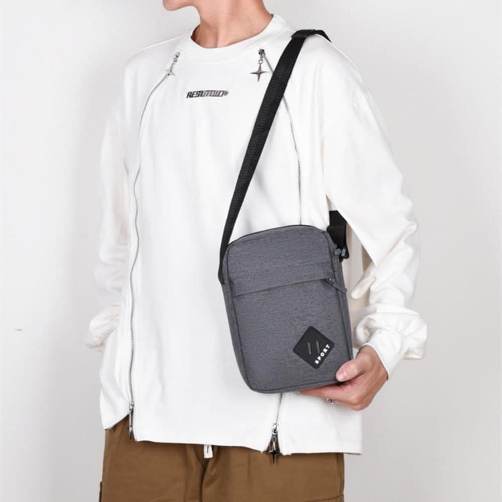 Waterproof Shoulder Backpack Multifunctional with Two Compartments, 16x23x9cm Gray V1188-MS-325-1685