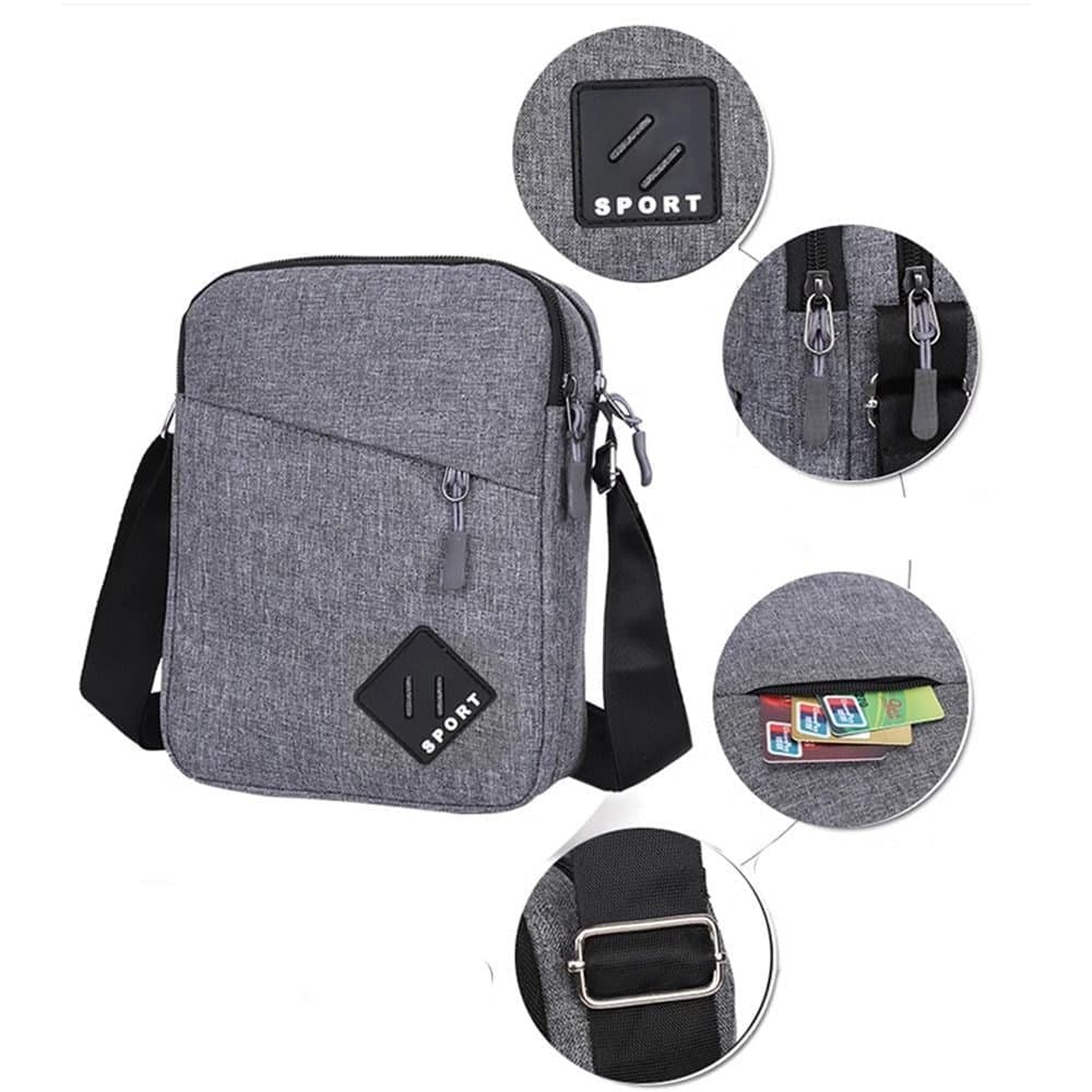 Waterproof Shoulder Backpack Multifunctional with Two Compartments, 16x23x9cm Gray V1188-MS-325-1685