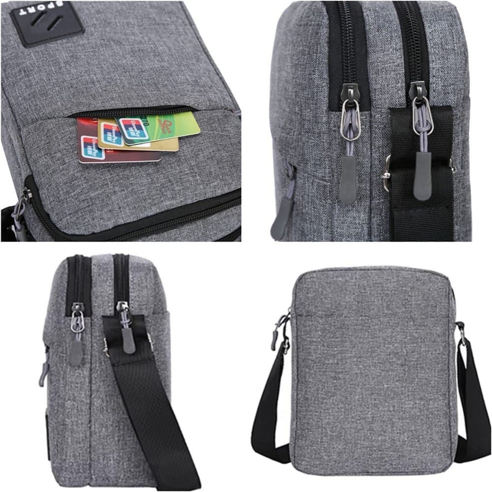 Multifunctional Waterproof Shoulder Bag, 2 Compartments, Black, 16x23x9cm V1188-MS-325-1686