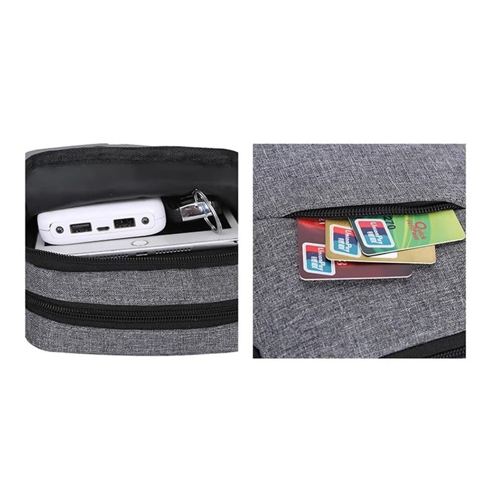 Multifunctional Waterproof Shoulder Bag, 2 Compartments, Black, 16x23x9cm V1188-MS-325-1686