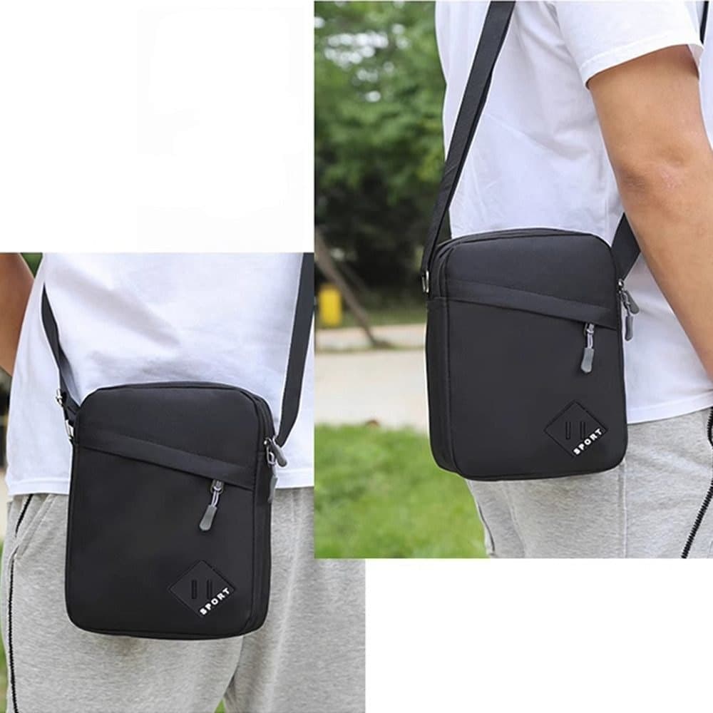 Multifunctional Waterproof Shoulder Bag, 2 Compartments, Black, 16x23x9cm V1188-MS-325-1686