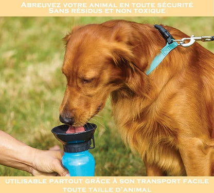 Portable Dog Water Bottle with Bowl 500ml, Blue, Compatible with Dogs V1188-MS-325-1687
