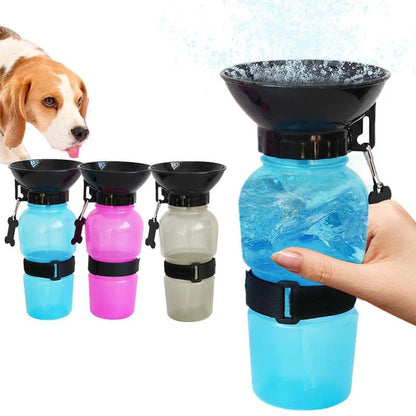 Portable Dog Water Bottle with Bowl 500ml, Blue, Compatible with Dogs V1188-MS-325-1687