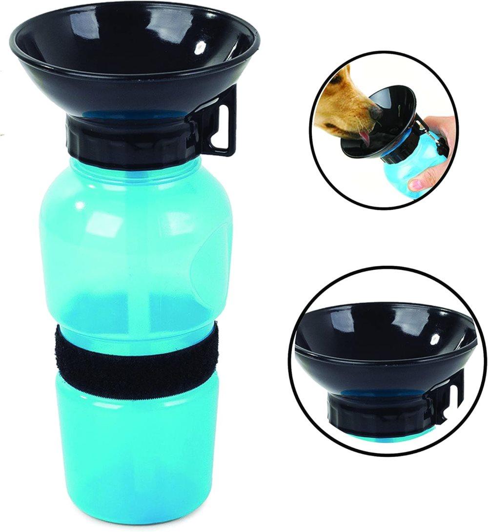 Portable Dog Water Bottle with Bowl, 500ml, Brown, Compatible with Dogs V1188-MS-325-1689