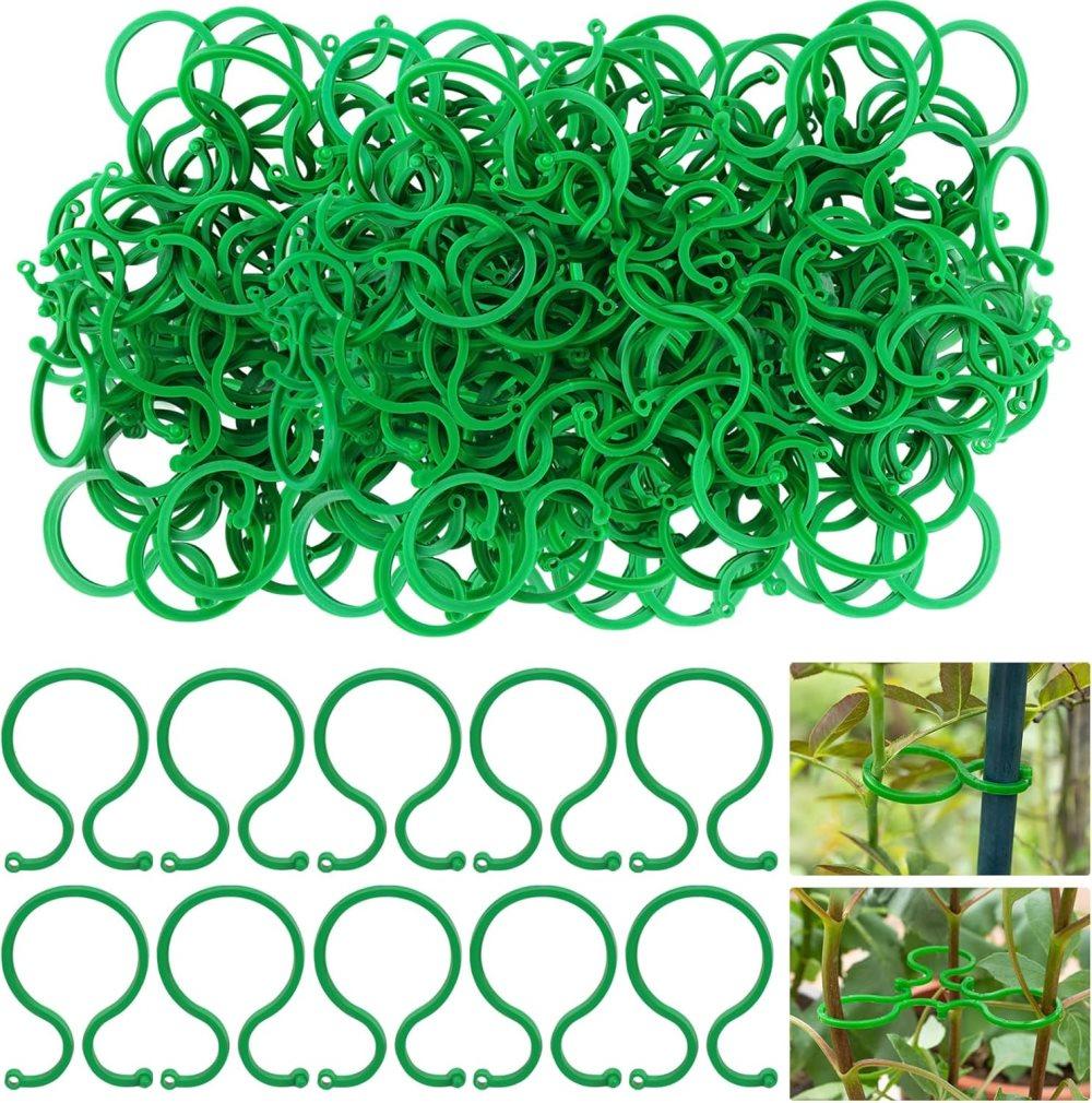 100 pcs Garden Plant Clips Plastic Ring for Vines Tomatoes Flowers, 1.2 inch V1188-MS-325-1690