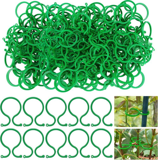100 pcs Garden Plant Clips Plastic Ring for Vines Tomatoes Flowers, 1.2 inch V1188-MS-325-1690