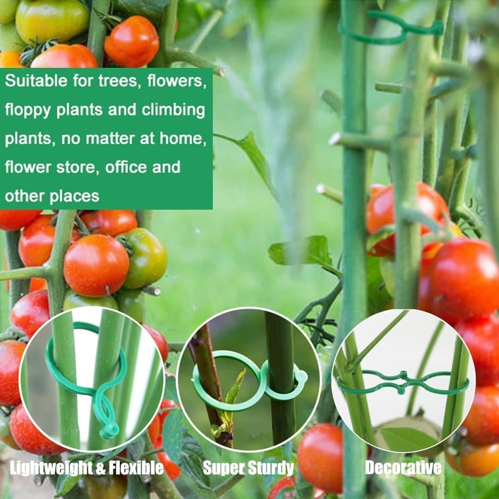 100 pcs Garden Plant Clips Plastic Ring for Vines Tomatoes Flowers, 1.2 inch V1188-MS-325-1690