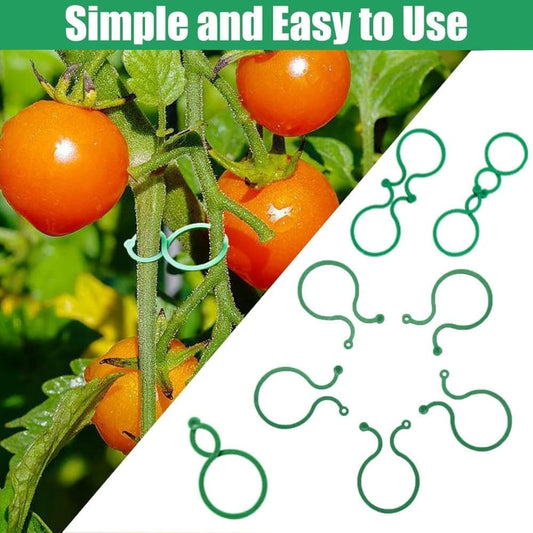 200 pcs Garden Plant Clips, Plastic Ring Design for Vines Tomatoes and Flowers, Decorative Garden Accessories V1188-MS-325-1691