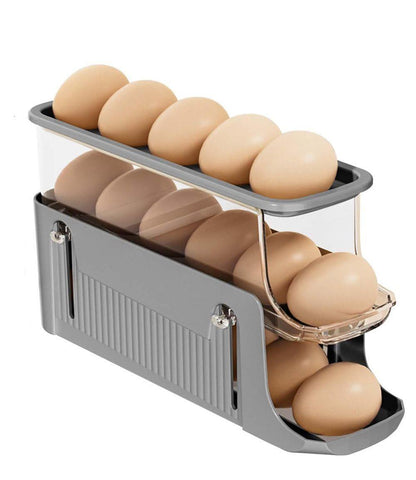 30 Eggs Egg Container 2-Pack, Automatic Rolling Foldable Egg Holder with Dispenser for Refrigerator, 2-3 V1188-MS-325-1693