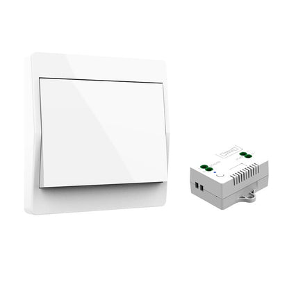1 Wireless Switch Kit, Battery-Free Easy Installation Radio-Controlled Home Lighting Self-Sufficient, White, V1188-MS-325-1700