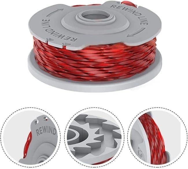 4 pcs Flymo Grass Trimmer Replacement Spool, 1.5mm Nylon Double Line with Auto Feed V1188-MS-325-1705