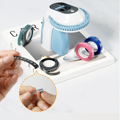 Portable Label Printer with 6 Rolls of Label Tape, Easy to Operate, Multifunction 3D Printer for Home Use, V1188-MS-325-1706
