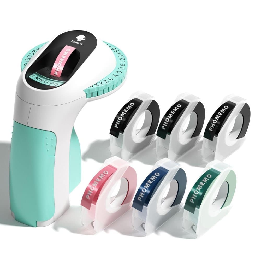 Portable Label Printer with 6 Rolls of Label Tape, Multifunction 3D Printer for Home Use, Easy to Use, Green V1188-MS-325-1707