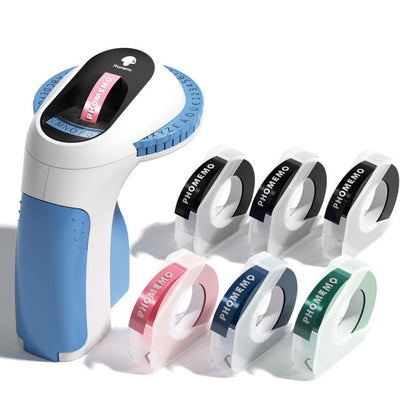 3 rolls of label tape, portable 3D label printer for home, easy to use, Blue V1188-MS-325-1708