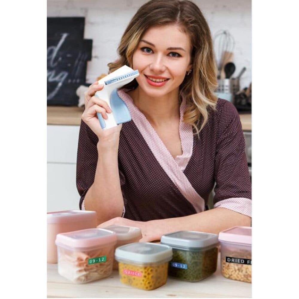3 rolls of label tape, portable 3D label printer for home, easy to use, Blue V1188-MS-325-1708