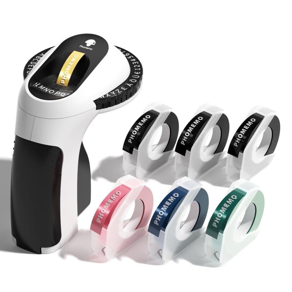 6 Rolls 3D Portable Label Printer for Home, Black, with Label Tape, Easy to Use V1188-MS-325-1709