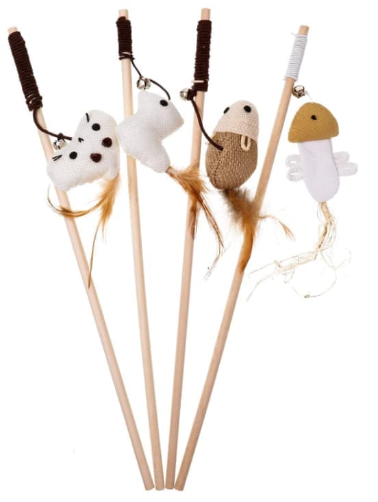 4 pcs Interactive Cat Toy with Bell and Teaser, for Playful Cats V1188-MS-325-1711