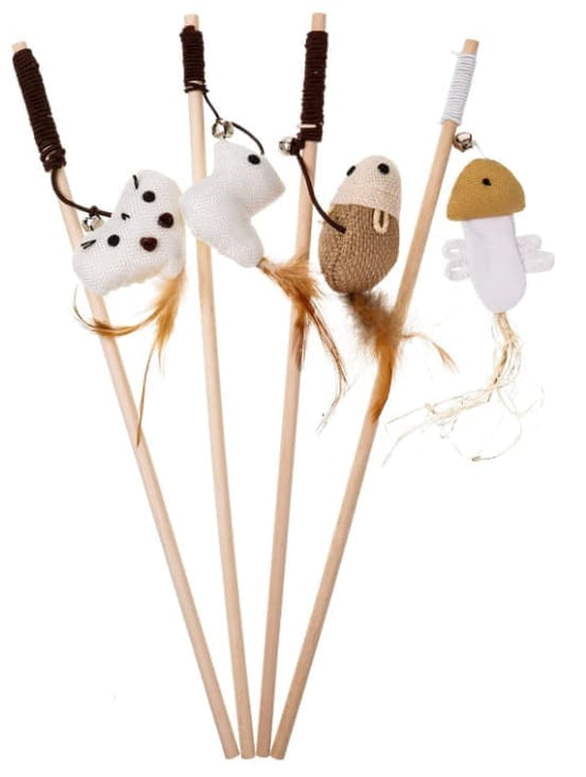 4 pcs Interactive Cat Toy with Bell and Teaser, for Playful Cats V1188-MS-325-1711