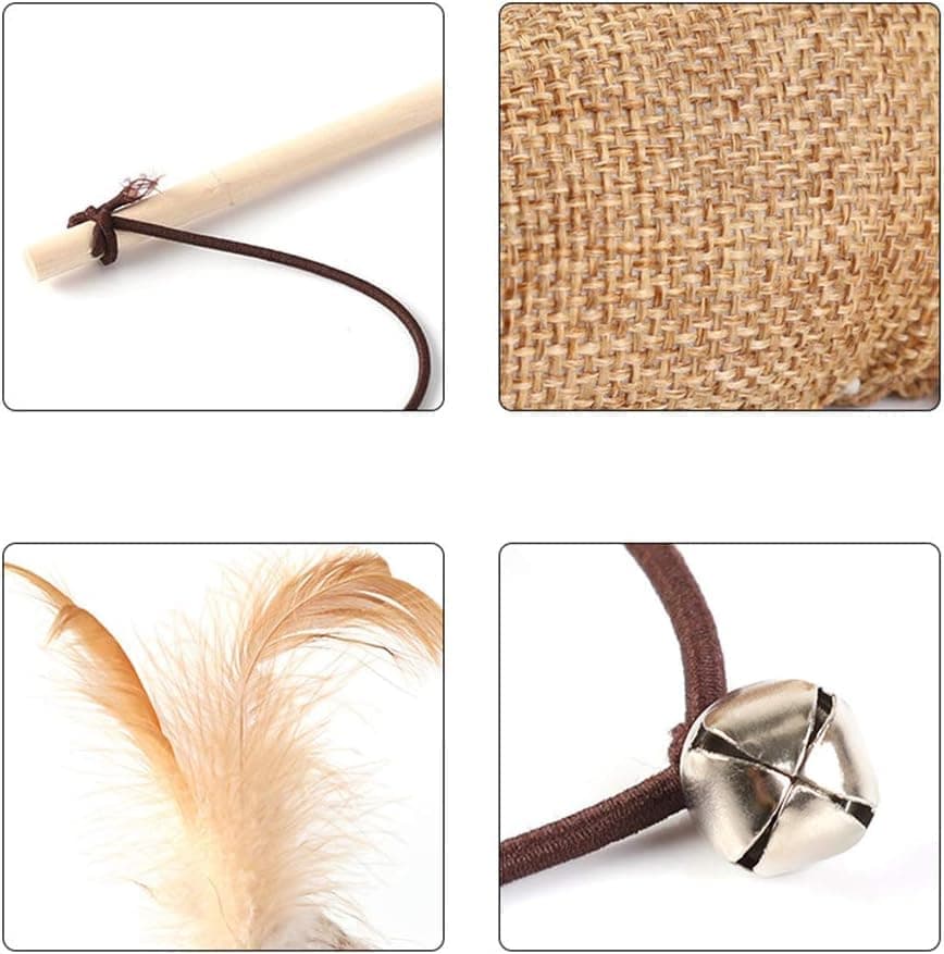 4 pcs Interactive Cat Toy with Bell and Teaser, for Playful Cats V1188-MS-325-1711